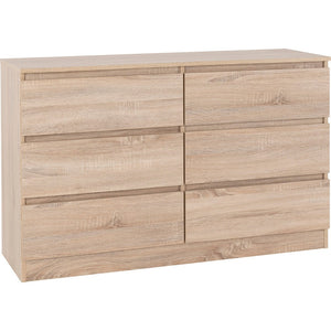 Malvern 6 Drawer Chest-Furniture-Seconique-Sonoma Oak Effect-Levines Furniture