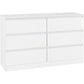 Malvern 6 Drawer Chest-Furniture-Seconique-White-Levines Furniture