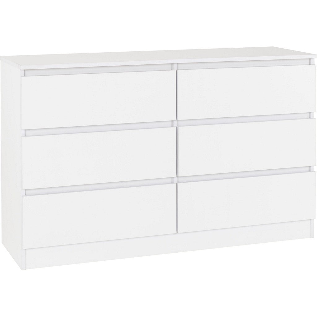 Malvern 6 Drawer Chest-Furniture-Seconique-White-Levines Furniture