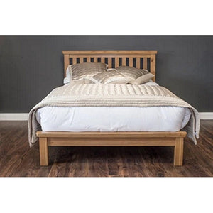 Manhattan Oak Superking Bedframe-Furniture-Honey B-Levines Furniture