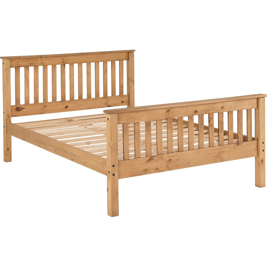 Monaco Double Bedframe-Furniture-Seconique-High-Grey / Oak Effect-Levines Furniture