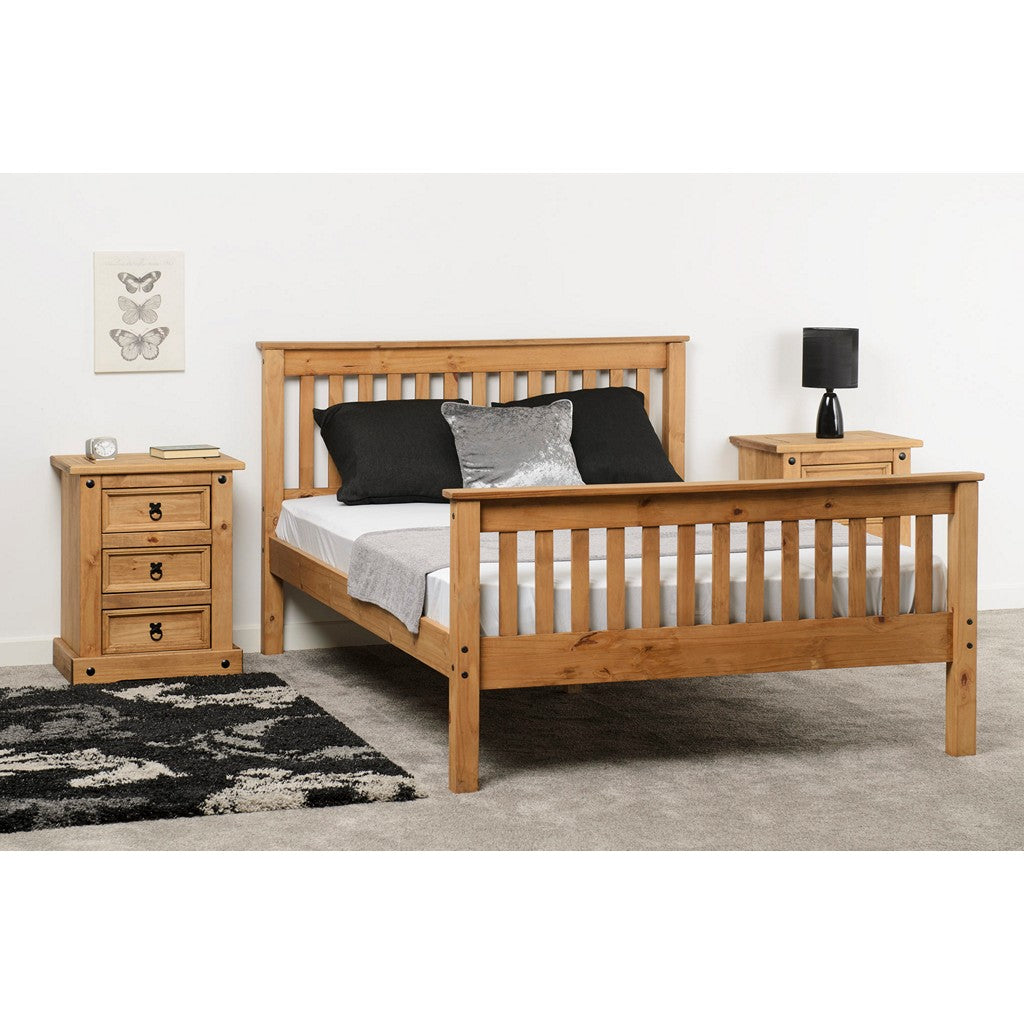 Monaco Double Bedframe-Furniture-Seconique-High-Grey / Oak Effect-Levines Furniture