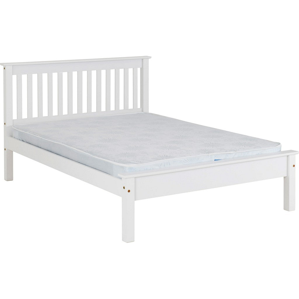 Monaco Double Bedframe-Furniture-Seconique-Low-White-Levines Furniture