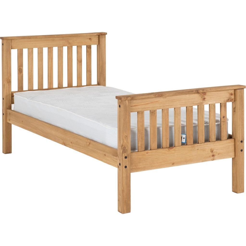 Monaco Single Bedframe-Furniture-Seconique-Distress Wax Pine-High-Levines Furniture