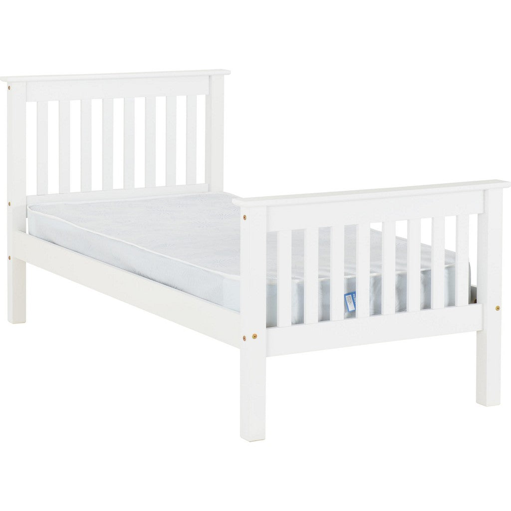 Monaco Single Bedframe-Furniture-Seconique-White-High-Levines Furniture