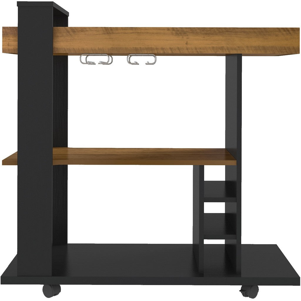 Naples Breakfast Bar / Drinks Cart-Furniture-Seconique-Black / Pine Effect-Levines Furniture