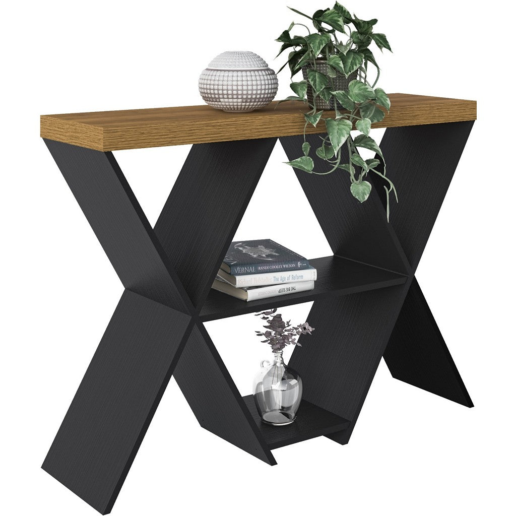 Naples Console Table-Furniture-Seconique-Black / Pine Effect-Levines Furniture