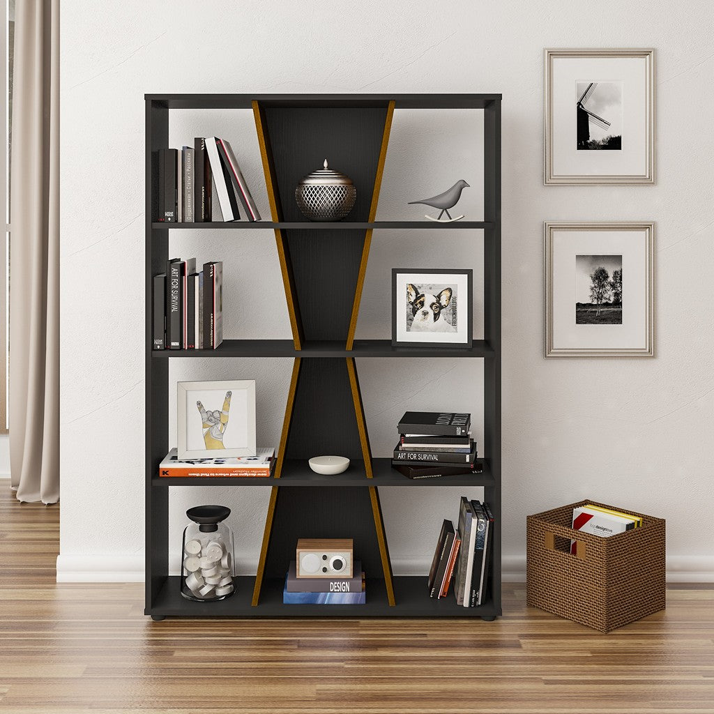 Naples Medium Bookcase-Furniture-Seconique-Oak Effect-Levines Furniture