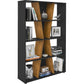 Naples Medium Bookcase-Furniture-Seconique-Black / Pine Effect-Levines Furniture