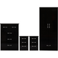 Nevada 2 Door 1 Drawer Wardrobe Bedroom Set-Furniture-Seconique-Black Gloss-Levines Furniture