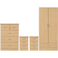 Nevada 2 Door 1 Drawer Wardrobe Bedroom Set-Furniture-Seconique-Sonoma Oak Effect-Levines Furniture