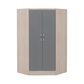 Nevada 2 Door Corner Wardrobe-Furniture-Seconique-Grey Gloss/ Light Oak Effect Veneer-Levines Furniture