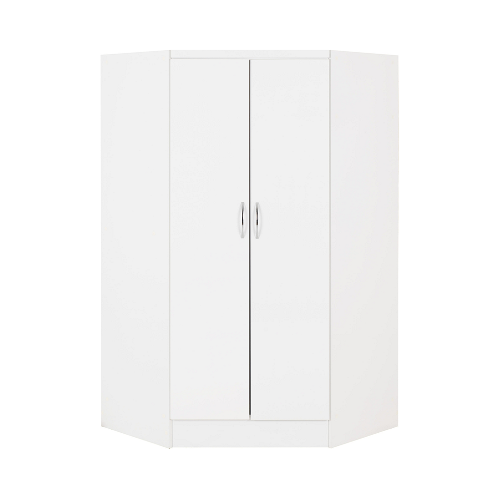 Nevada 2 Door Corner Wardrobe-Furniture-Seconique-Grey Gloss/ Light Oak Effect Veneer-Levines Furniture