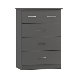 Nevada 3 + 2 Drawer Chest-Furniture-Seconique-Grey Effect-Levines Furniture