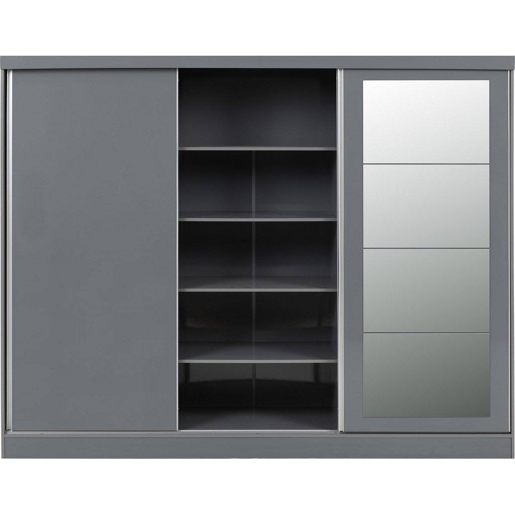 Nevada 3 Door Sliding Wardrobe-Furniture-Seconique-Black Gloss-Levines Furniture