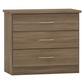 Nevada 3 Drawer Chest-Furniture-Seconique-Rustic Oak Effect-Levines Furniture