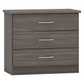 Nevada 3 Drawer Chest-Furniture-Seconique-Black Wood Grain-Levines Furniture