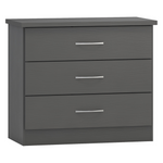 Nevada 3 Drawer Chest-Furniture-Seconique-Grey Effect-Levines Furniture