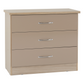 Nevada 3 Drawer Chest-Furniture-Seconique-Oyster Gloss/ Light Oak Effect Veneer-Levines Furniture