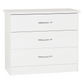 Nevada 3 Drawer Chest-Furniture-Seconique-White Gloss-Levines Furniture