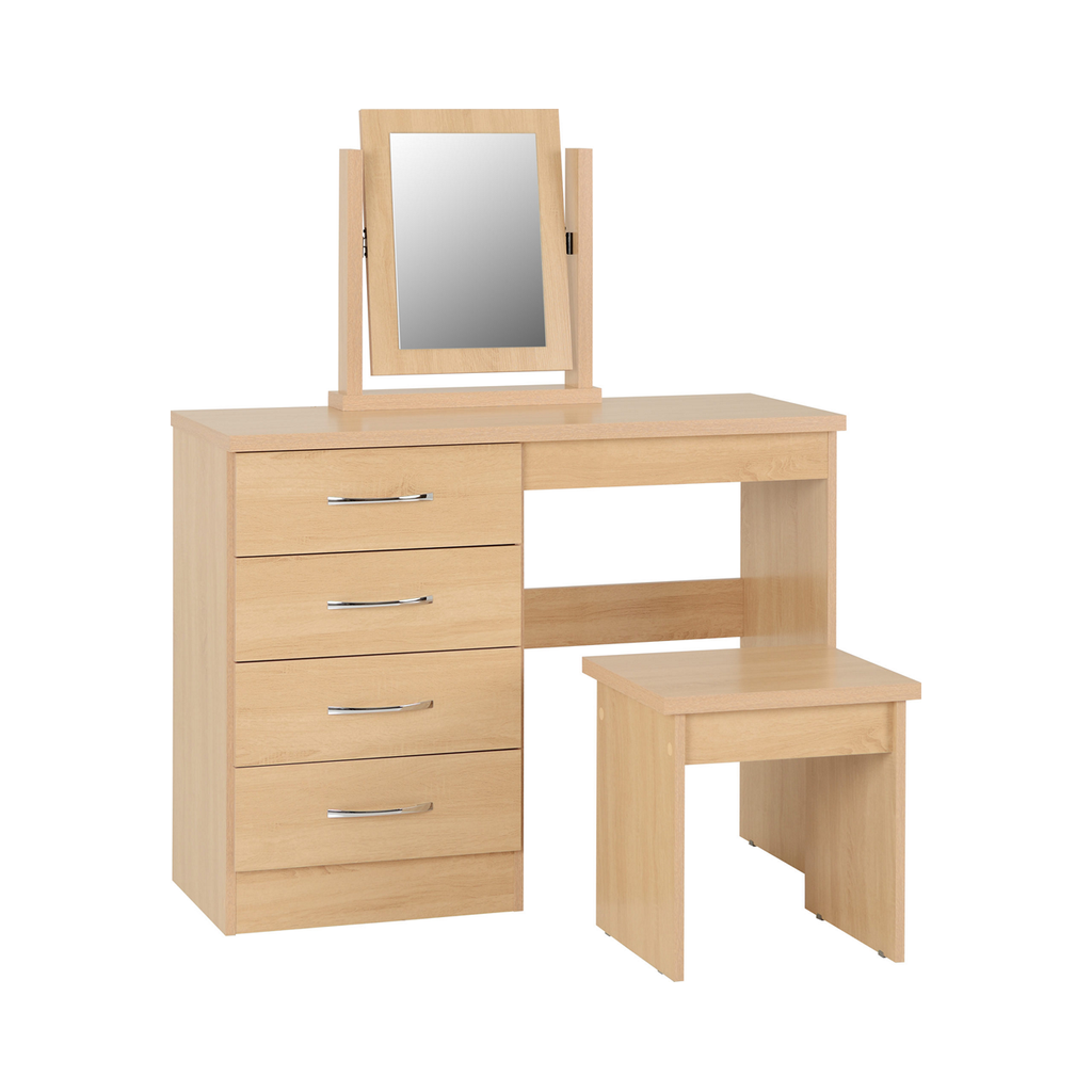 Nevada 4 Drawer Dressing Table Set-Furniture-Seconique-Sonoma Oak Effect-Levines Furniture