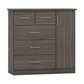 Nevada 3 + 2 Drawer Low Wardrobe-Furniture-Seconique-Black Wood Grain-Levines Furniture