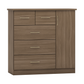 Nevada 3 + 2 Drawer Low Wardrobe-Furniture-Seconique-Rustic Oak Effect-Levines Furniture