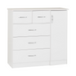 Nevada 3 + 2 Drawer Low Wardrobe-Furniture-Seconique-White Gloss-Levines Furniture