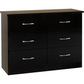 Nevada 6 Drawer Chest-Furniture-Seconique-Black Gloss-Levines Furniture