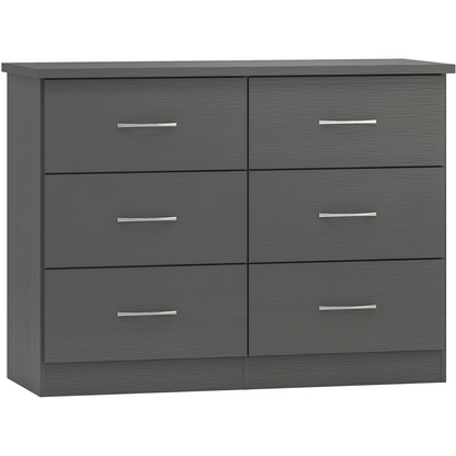 Nevada 6 Drawer Chest-Furniture-Seconique-Grey Effect-Levines Furniture