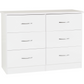 Nevada 6 Drawer Chest-Furniture-Seconique-White Gloss-Levines Furniture