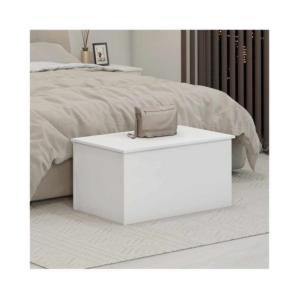 Nevada Blanket Box-Furniture-Seconique-White Gloss-Levines Furniture