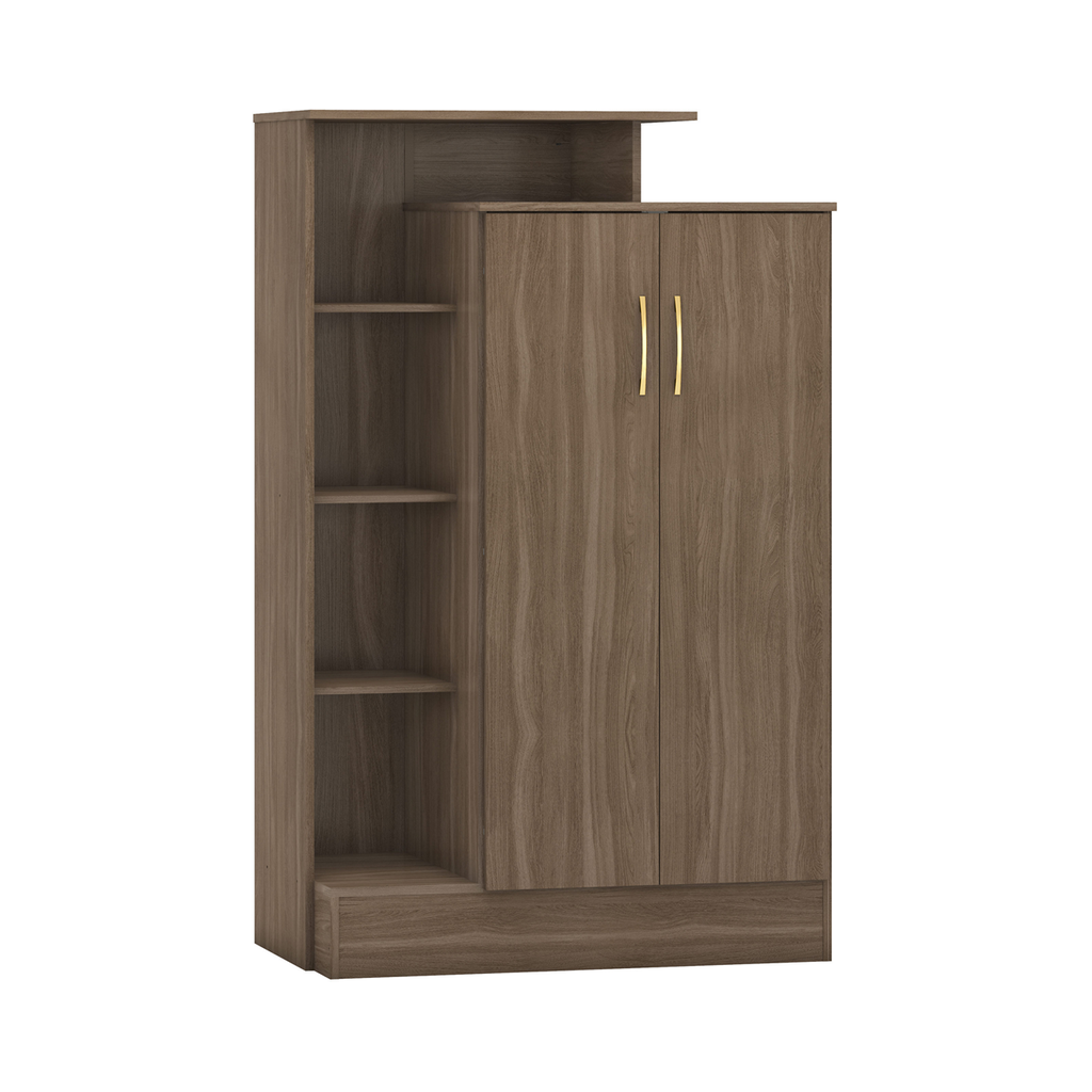 Nevada Petite Open Shelf Wardrobe-Furniture-Seconique-Rustic Oak Effect-Levines Furniture