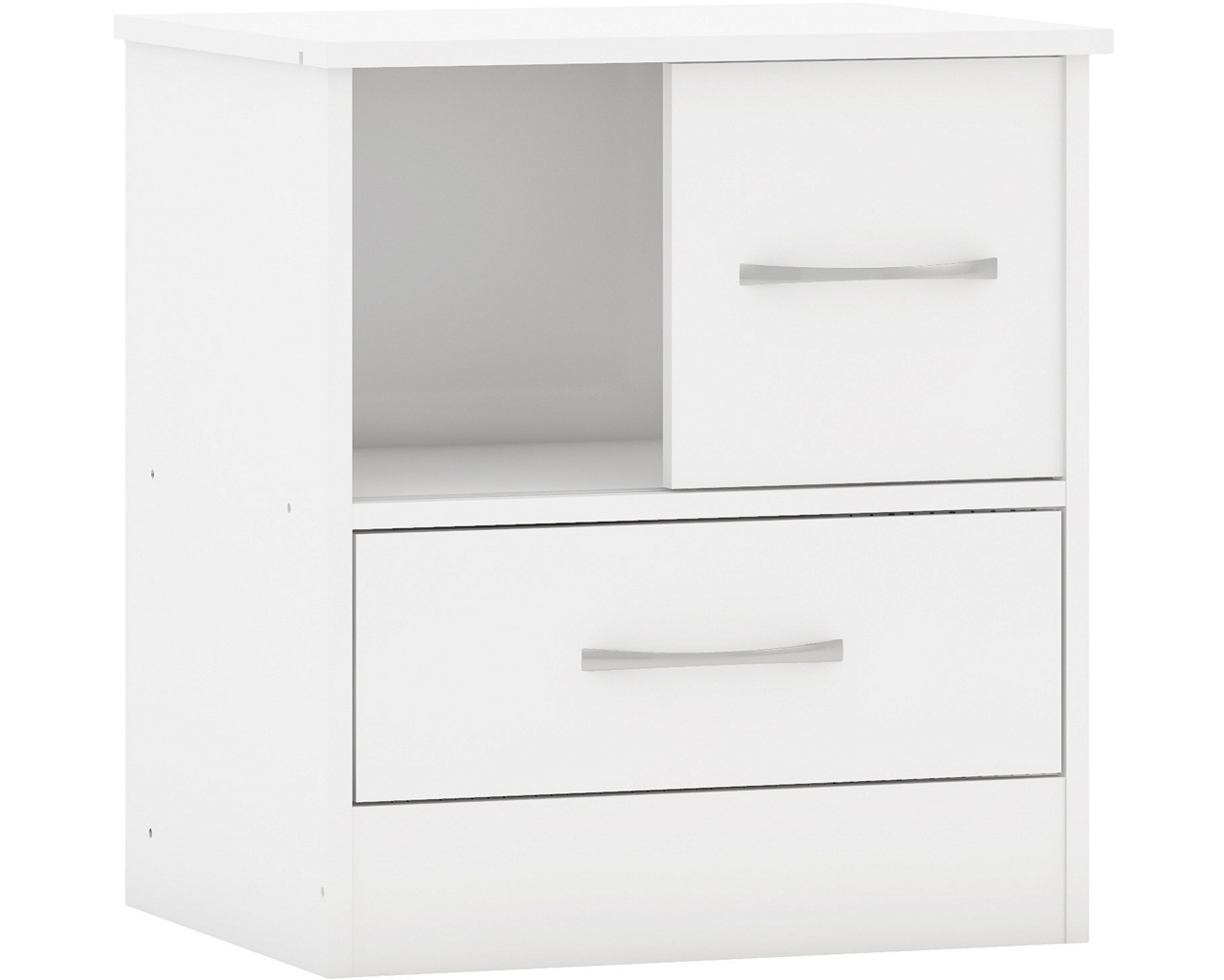 Nevada Sliding Door Bedside-Furniture-Seconique-White Gloss-Levines Furniture