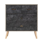 Nordic 2 + 2 Drawer Chest-Furniture-Seconique-Concrete effect/ Charcoal-Levines Furniture