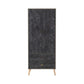 Nordic 2 Door Combination Wardrobe-Furniture-Seconique-Concrete effect/ Charcoal-Levines Furniture