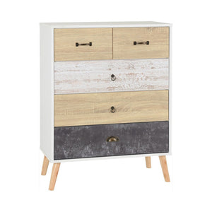 Nordic 3 + 2 Drawer Chest-Furniture-Seconique-Concrete effect/ Charcoal-Levines Furniture