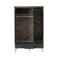 Nordic 3 Door Combination Wardrobe-Furniture-Seconique-Concrete effect/ Charcoal-Levines Furniture