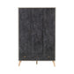 Nordic 3 Door Combination Wardrobe-Furniture-Seconique-Concrete effect/ Charcoal-Levines Furniture