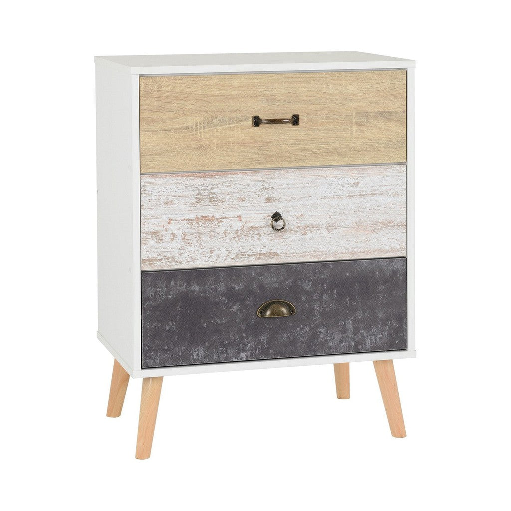 Nordic 3 Drawer Chest-Furniture-Seconique-Concrete effect/ Charcoal-Levines Furniture