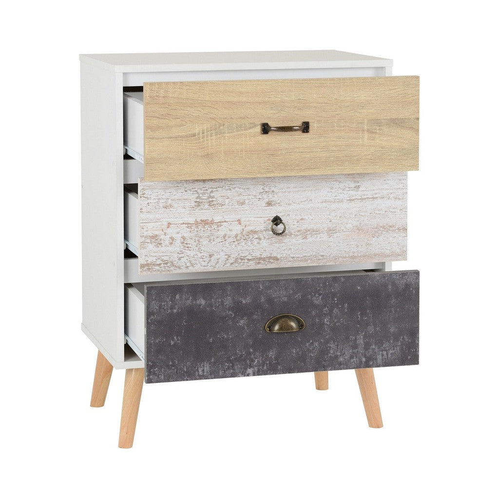 Nordic 3 Drawer Chest-Furniture-Seconique-Concrete effect/ Charcoal-Levines Furniture