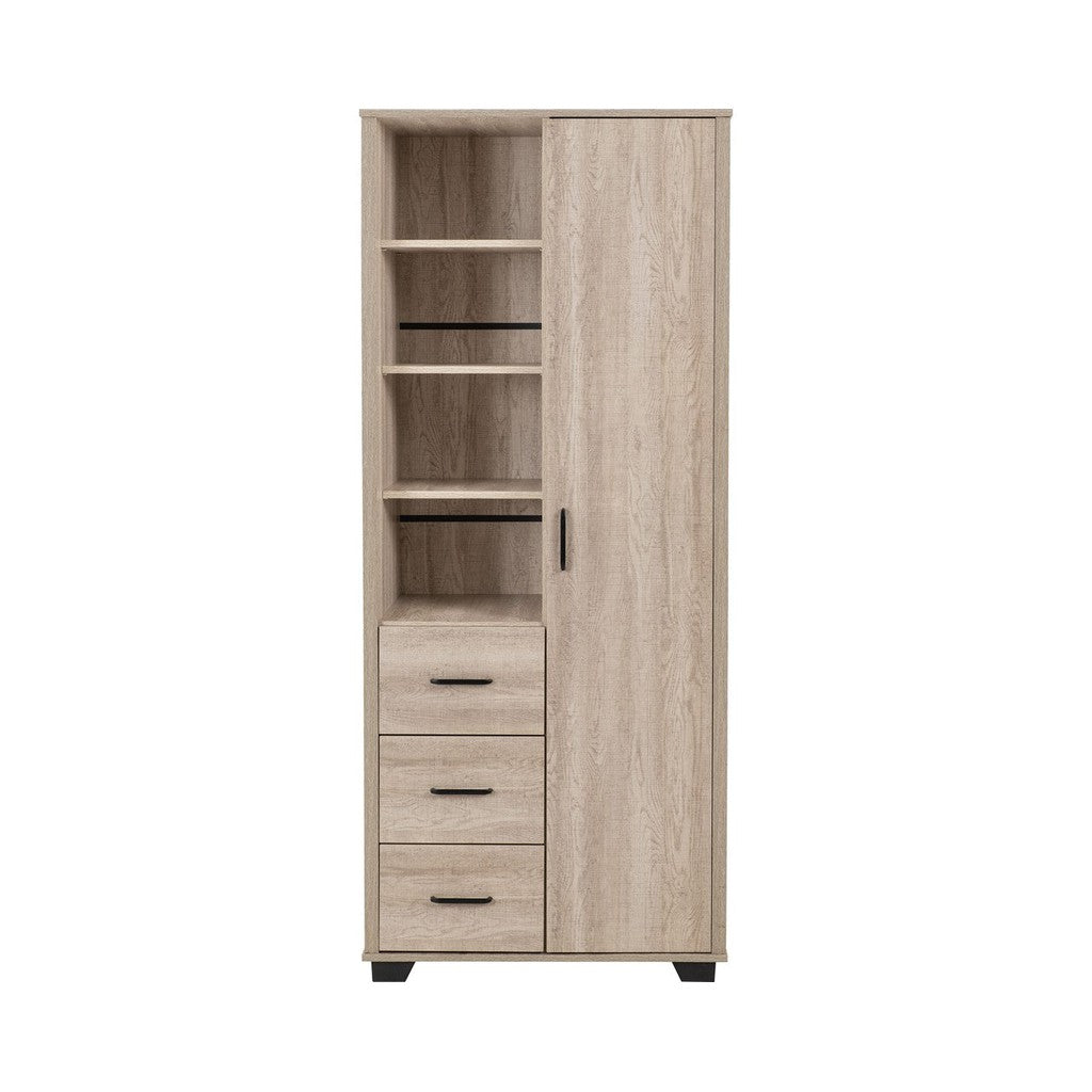 Oliver Range - 1 Door 3 Drawer Open Shelf Wardrobe-Furniture-Seconique-Levines Furniture