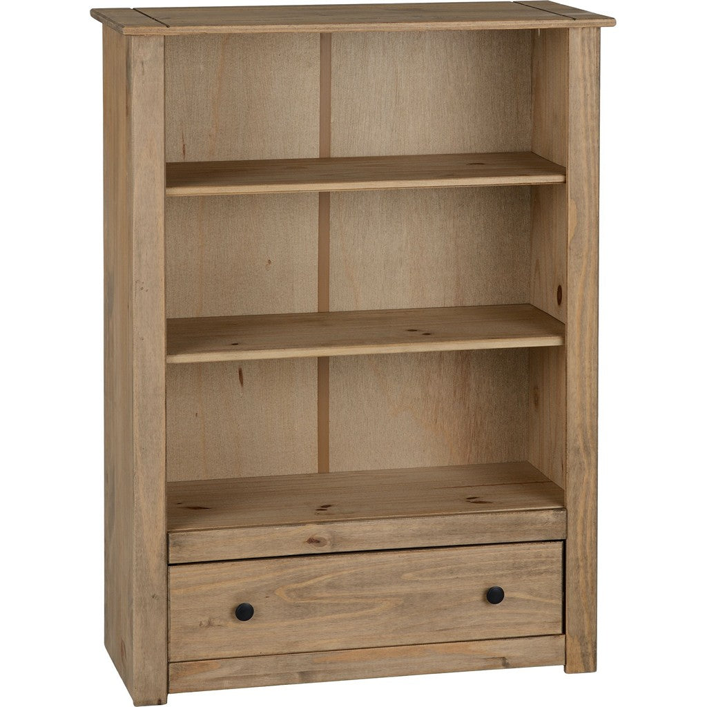 Panama 1 Drawer Bookcase-Furniture-Seconique-White / Natural Wax-Levines Furniture