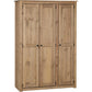 Panama 3 Door Wardrobe-Furniture-Seconique-Natural Wax-Levines Furniture