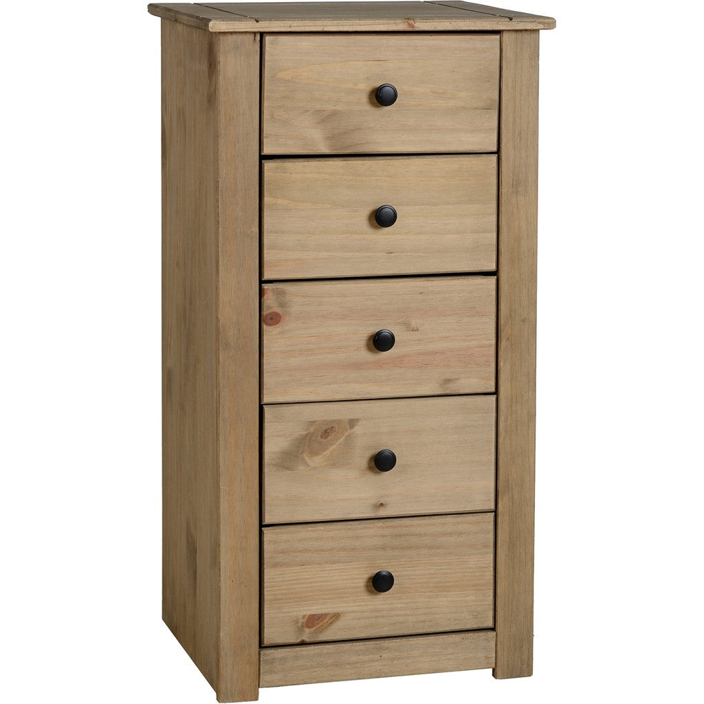 Panama 5 Drawer Chest-Furniture-Seconique-Natural Wax-Levines Furniture