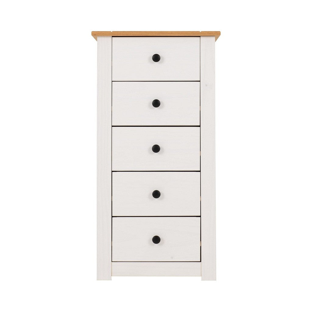 Panama Range - 5 Drawer Chest-Furniture-Seconique-Levines Furniture