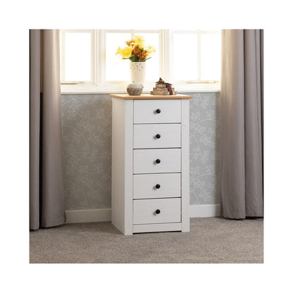 Panama Range - 5 Drawer Chest-Furniture-Seconique-Levines Furniture