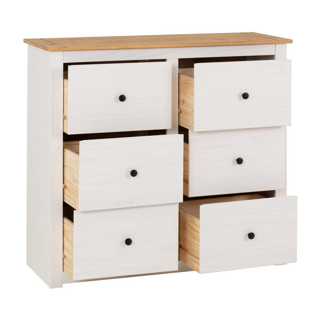 Panama Range - 6 Drawer Chest-Furniture-Seconique-Levines Furniture