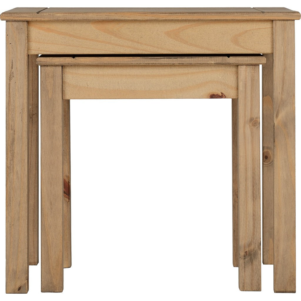 Panama Nest of Tables-Furniture-Seconique-White / Natural Wax-Levines Furniture