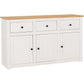 Panama Range - 3 Door 3 Drawer Sideboard-Furniture-Seconique-Levines Furniture